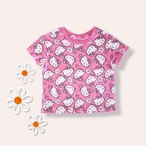 Hello Kitty Sanrio, Girl Pink All Over Print T-Shirt